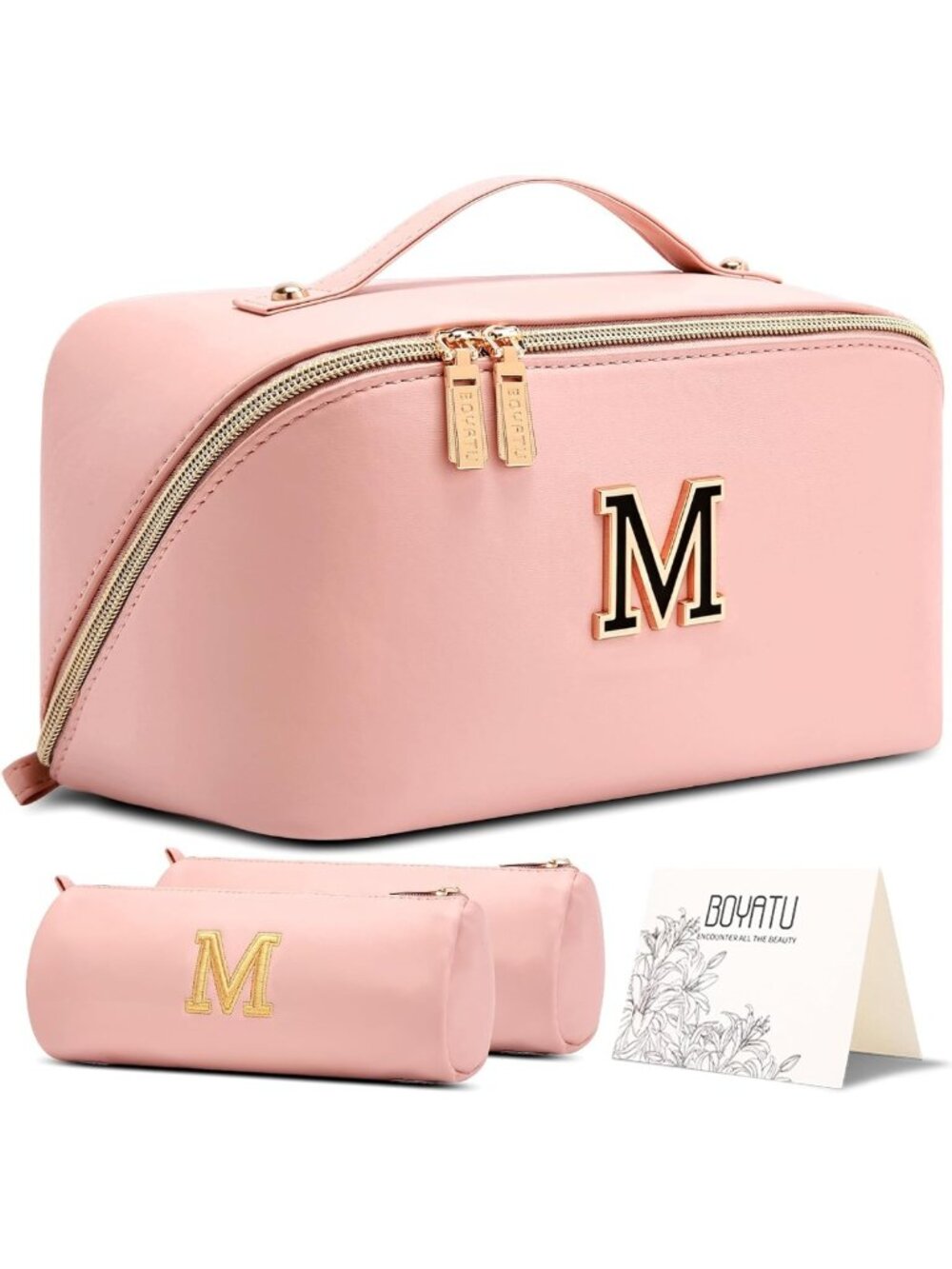 Personalized 3-in-1 Travel Makeup Bag - Stylish Cosmetic Organizer Gift for